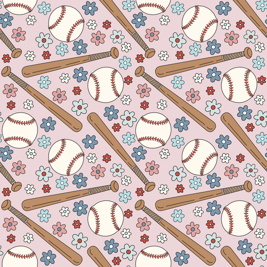 Spring Baseball 12x12 Patterned Vinyl Sheet