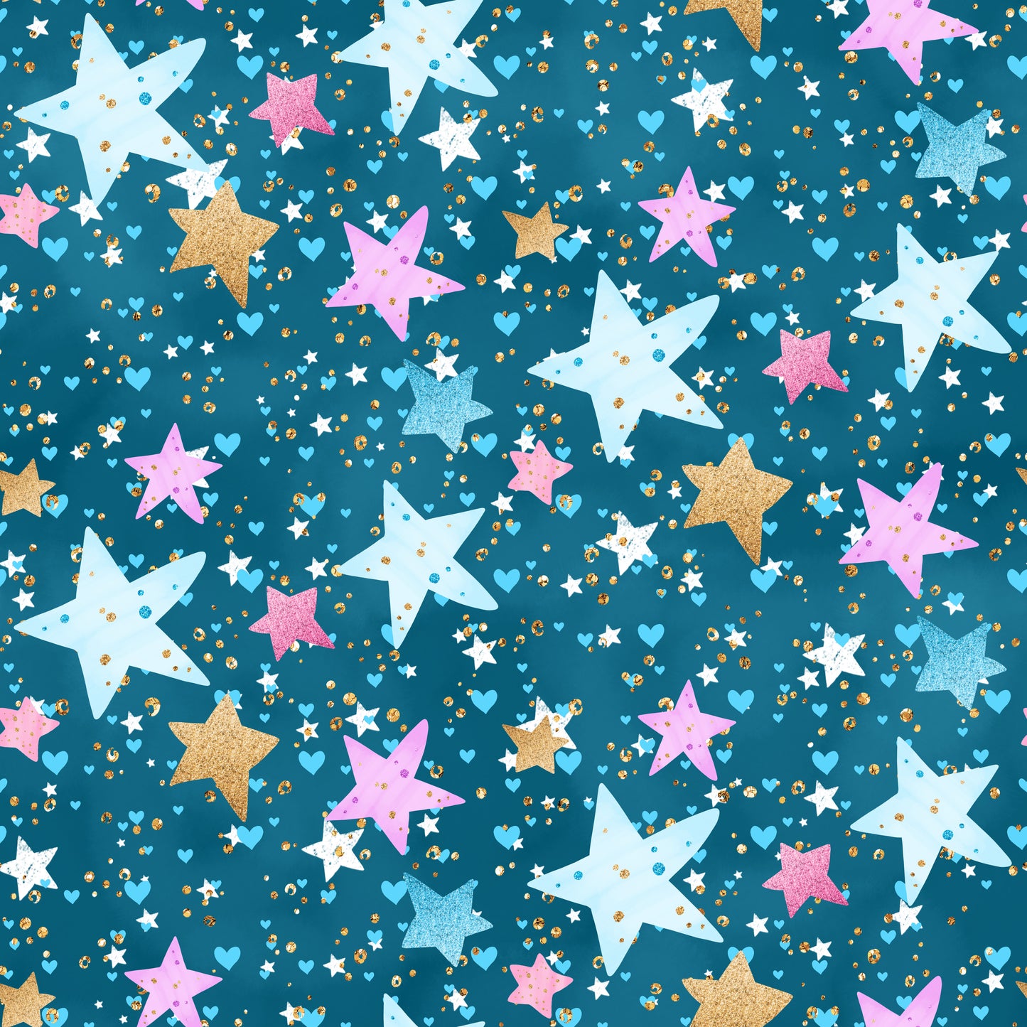 Stars & Hearts Confetti 12x12 Patterned Vinyl Sheet