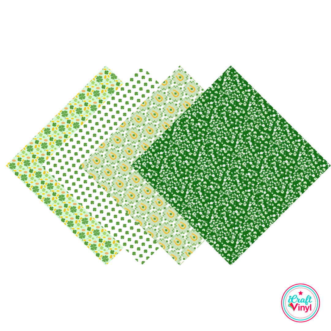 St. Patrick's Shamrocks Patterned HTV Pack