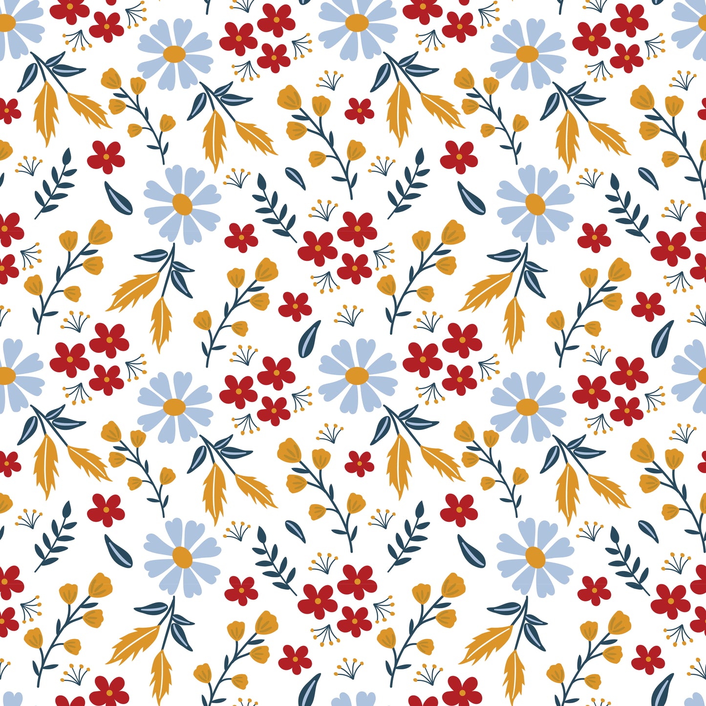 Summer Flowers 12x12 Patterned Vinyl Sheet
