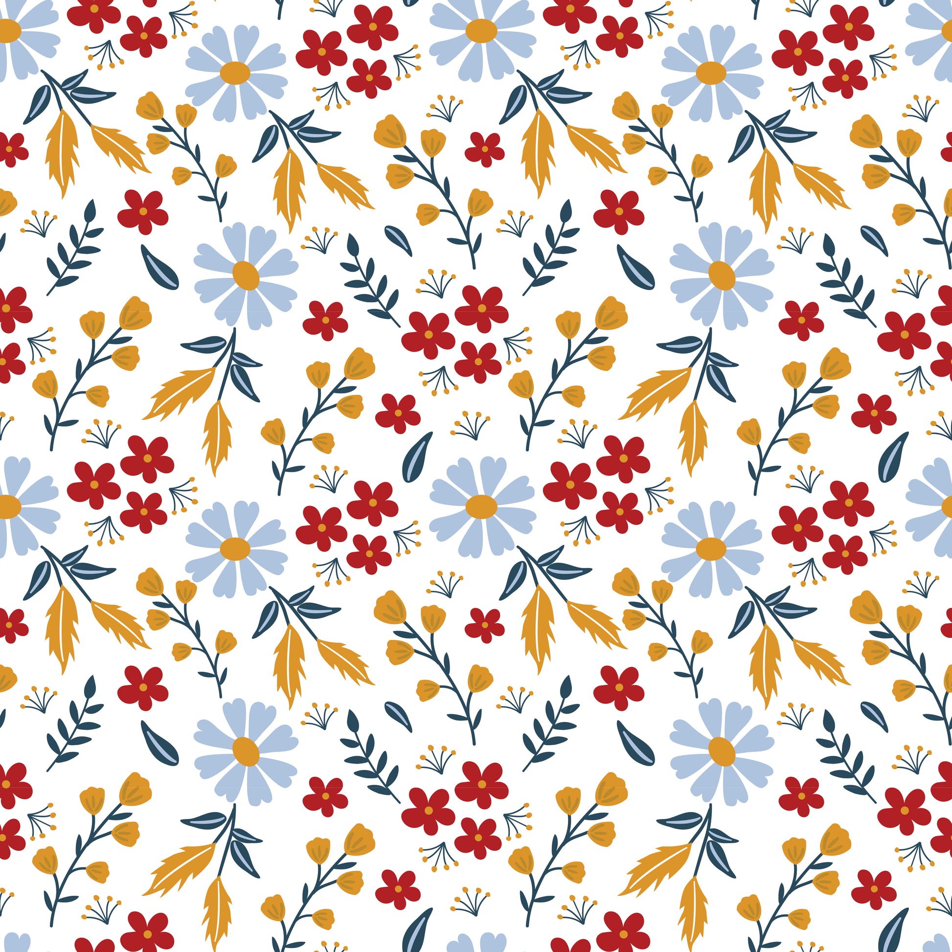 Summer Flowers 12x12 Patterned Vinyl Sheet
