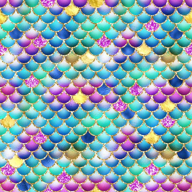 Teal Mermaid Scales 12x12 Patterned Vinyl Sheet