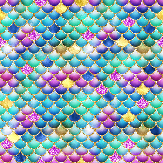 Teal Mermaid Scales 12x12 Patterned Vinyl Sheet