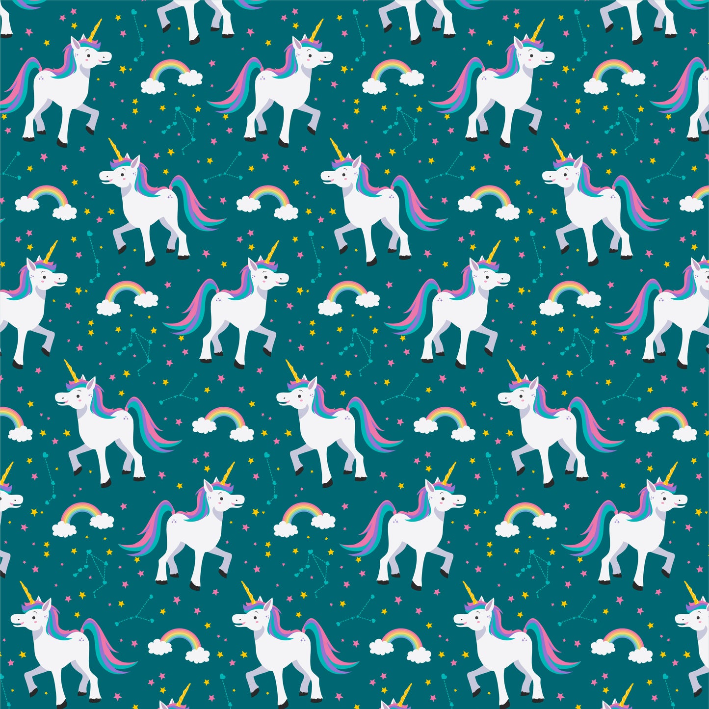 Teal Unicorns 12x12 Patterned Vinyl Sheet