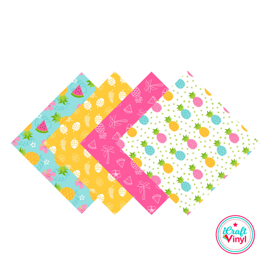 Tropical Pineapple Patterned HTV Pack