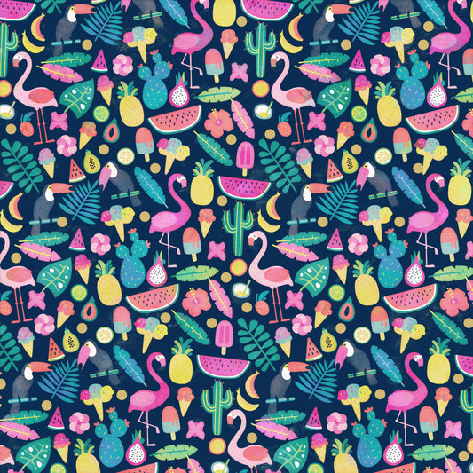 Tropical Summer Night 12x12 Patterned Vinyl Sheet