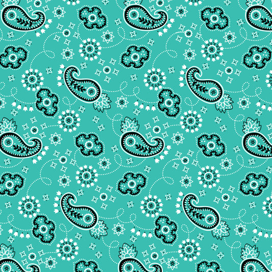 Turquoise Bandana 12x12 Patterned Vinyl Sheet