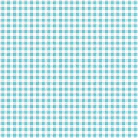 Turquoise Checkered Plaid 12x12 Patterned Vinyl Sheet