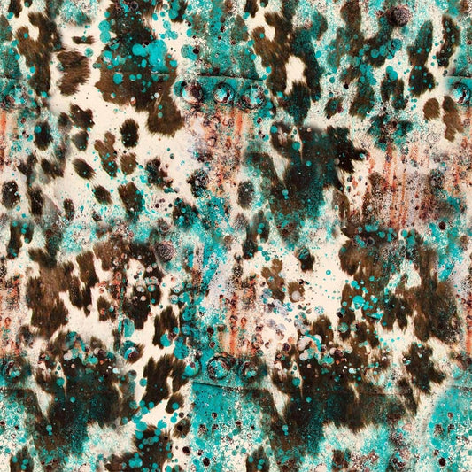 Turquoise Cow Spots 12x12 Patterned Vinyl Sheet