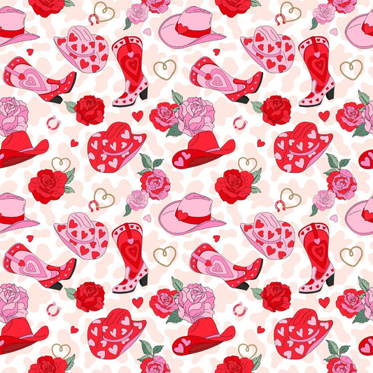 Valentine Cowgirl 12x12 Patterned Vinyl Sheet
