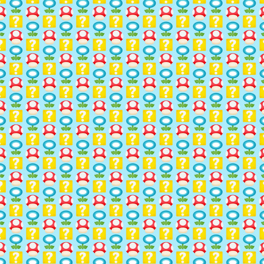 Video Game Flowers 12x12 Patterned Vinyl Sheet