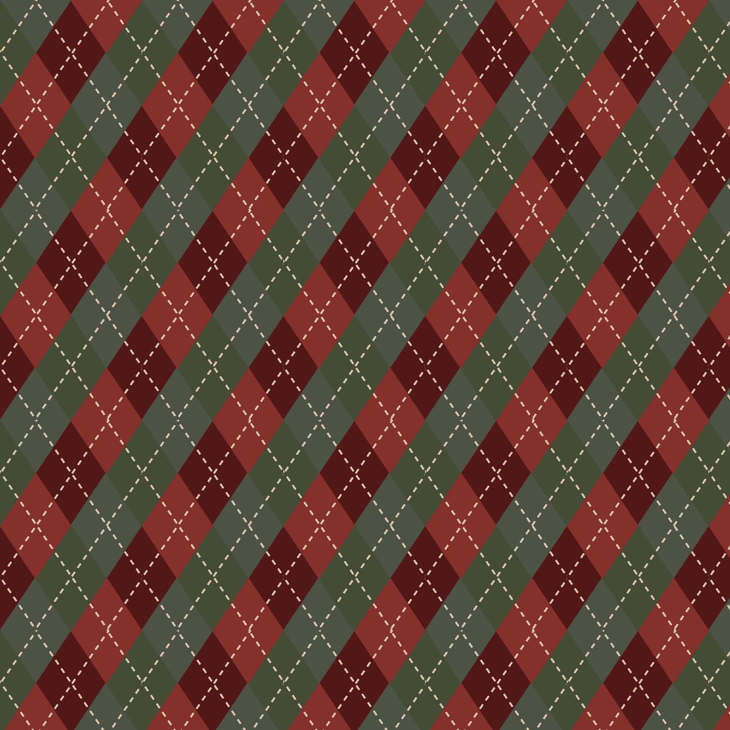 Vintage Holiday Argyle 12x12 Patterned Vinyl Sheet