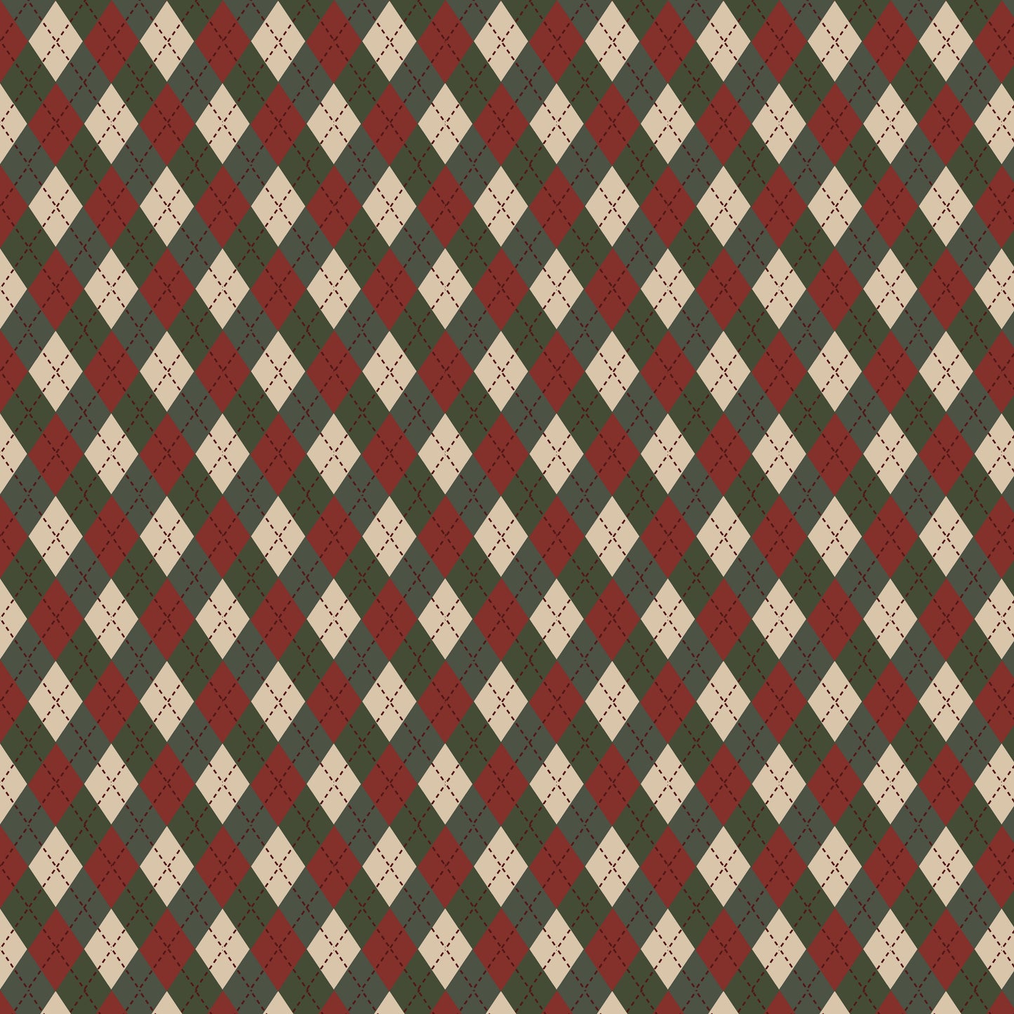 Vintage Mini Holiday Argyle 12x12 Patterned Vinyl Sheet