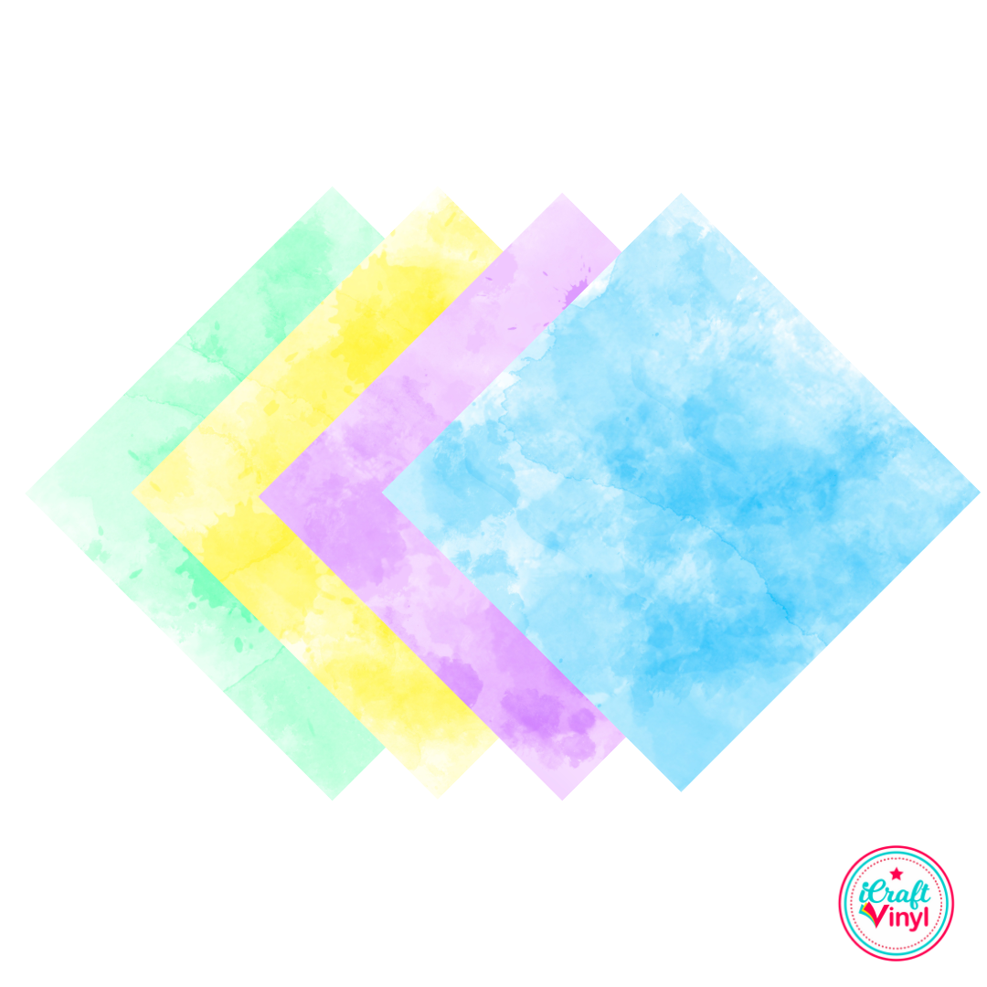 Pastel Watercolors Patterned HTV Pack