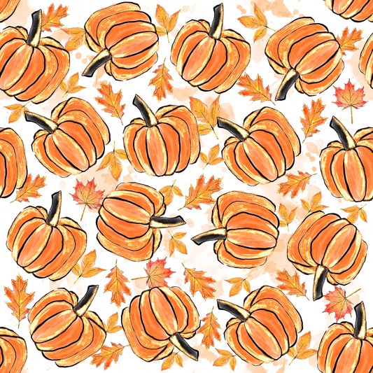 Watercolor Pumpkins 12x12 Patterned Vinyl Sheet
