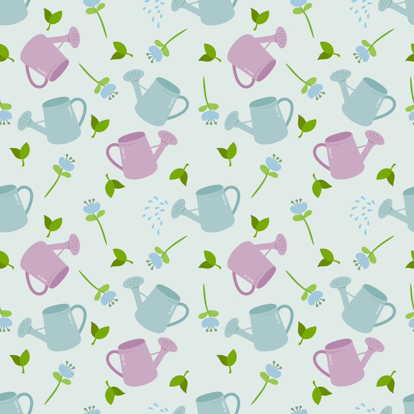 Watering Cans 12x12 Patterned Vinyl Sheet