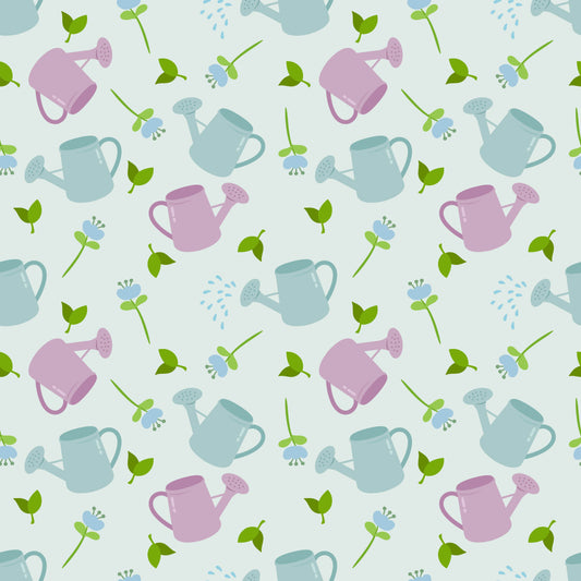 Watering Cans 12x12 Patterned Vinyl Sheet