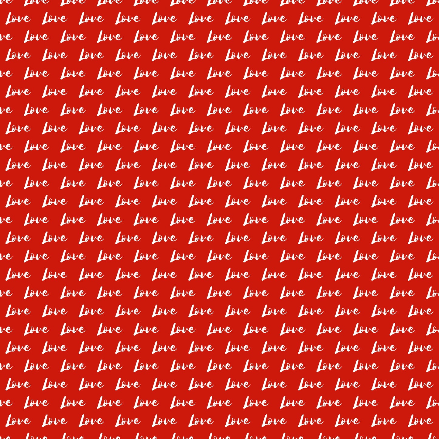 White Love Script on Red 12x12 Patterned Vinyl Sheet