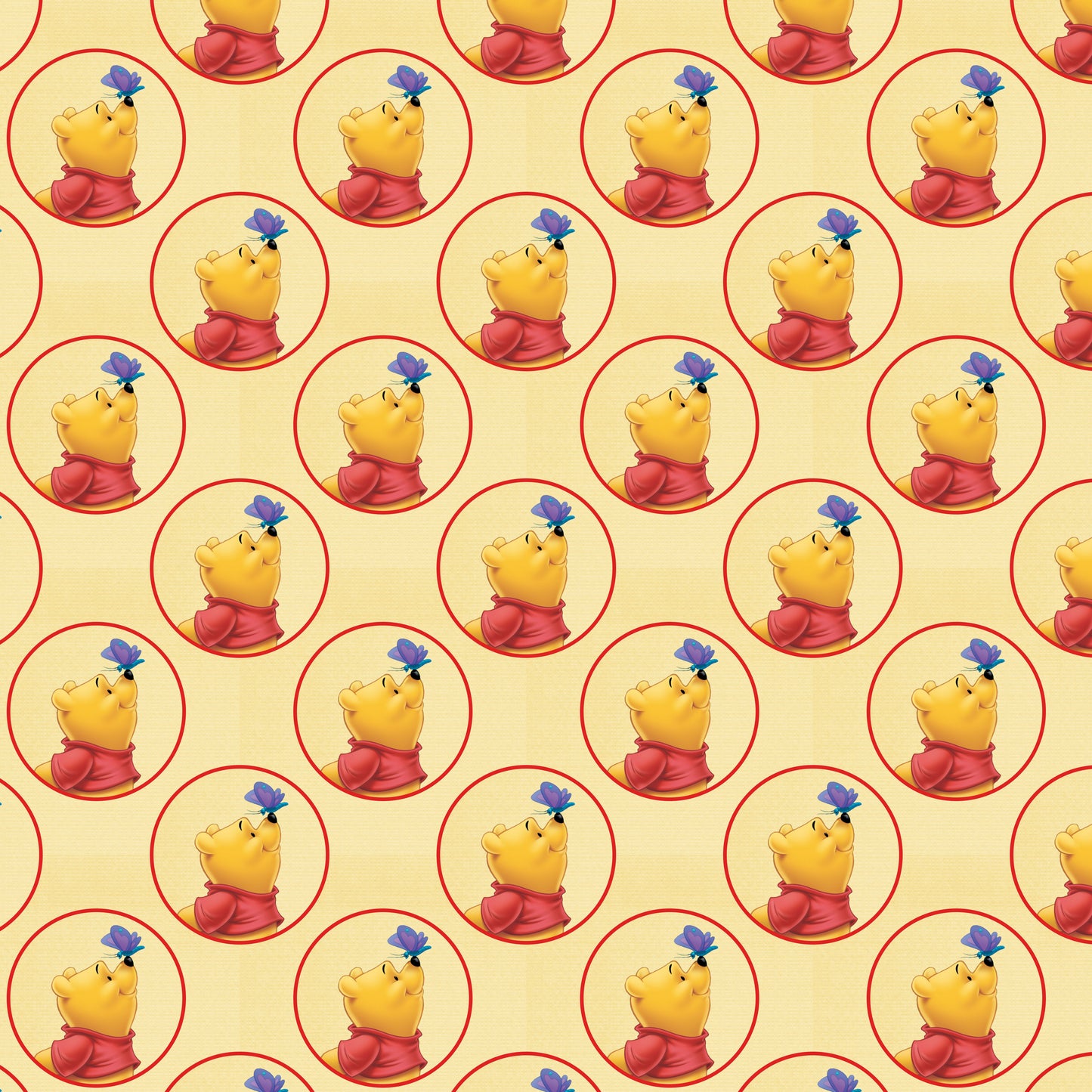 Winnie the Pooh with Butterfly 12x12 Patterned Vinyl Sheet