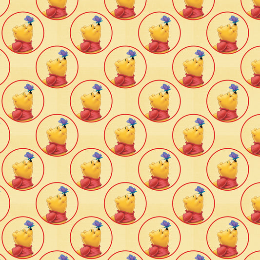 Winnie the Pooh with Butterfly 12x12 Patterned Vinyl Sheet