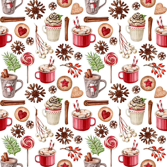 Winter Hot Cocoa 12x12 Patterned Vinyl Sheet