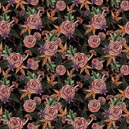 Woodland Florals & Mushrooms 12x12 Patterned Vinyl Sheet