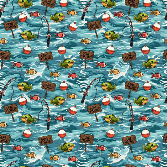 Gone Fishing 12x12 Patterned Vinyl Sheet