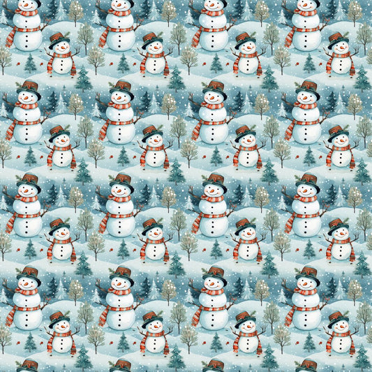 Happy Snowman 12x12 Patterned Vinyl Sheet