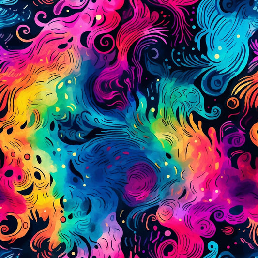 Abstract Rainbow Swirls 12x12 Patterned Vinyl Sheet