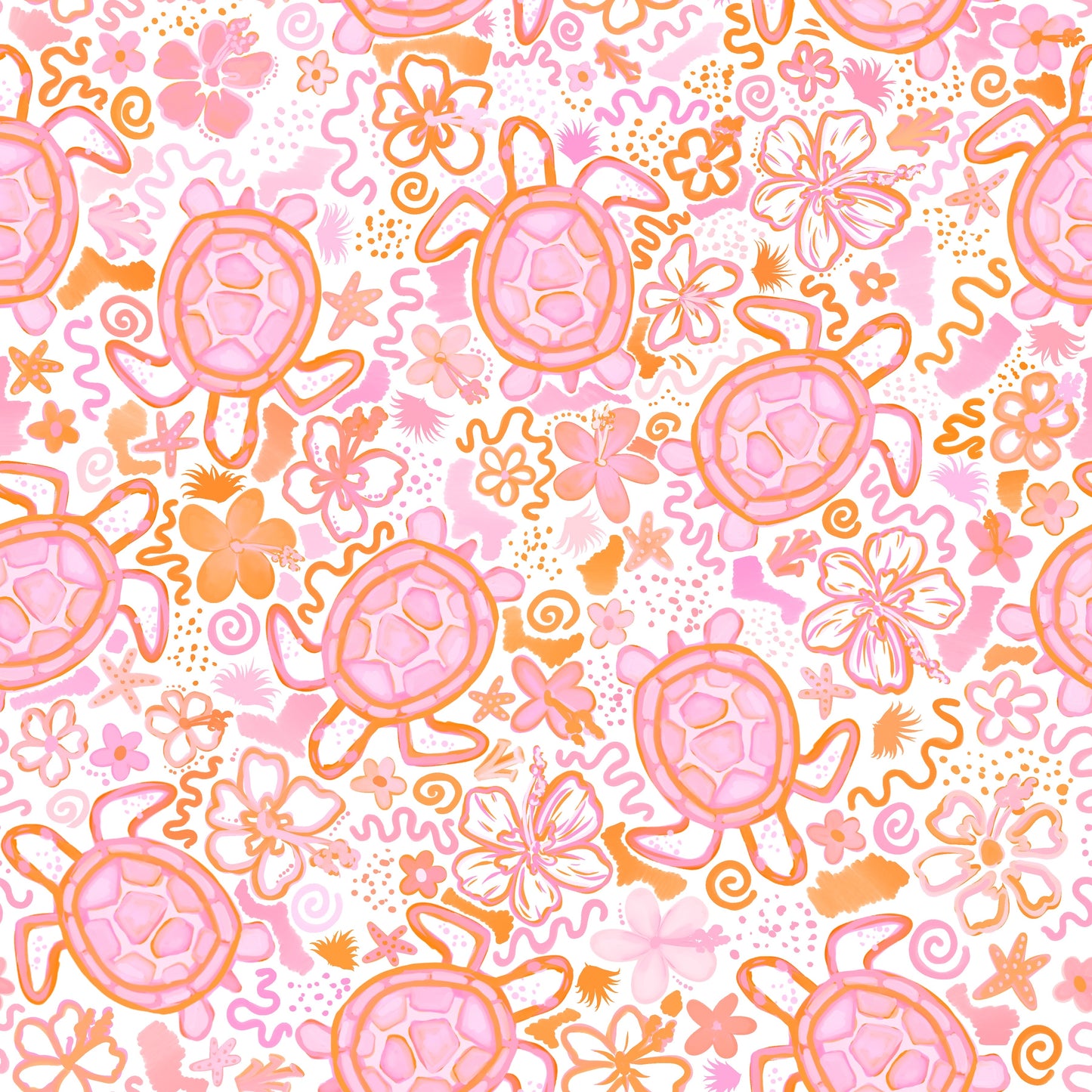 Pink Sea Turtles 12x12 Patterned Vinyl Sheet