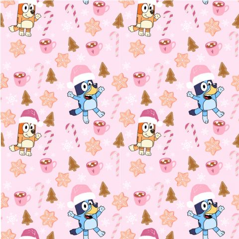 Pink Dog Christmas 12x12 Patterned Vinyl Sheet