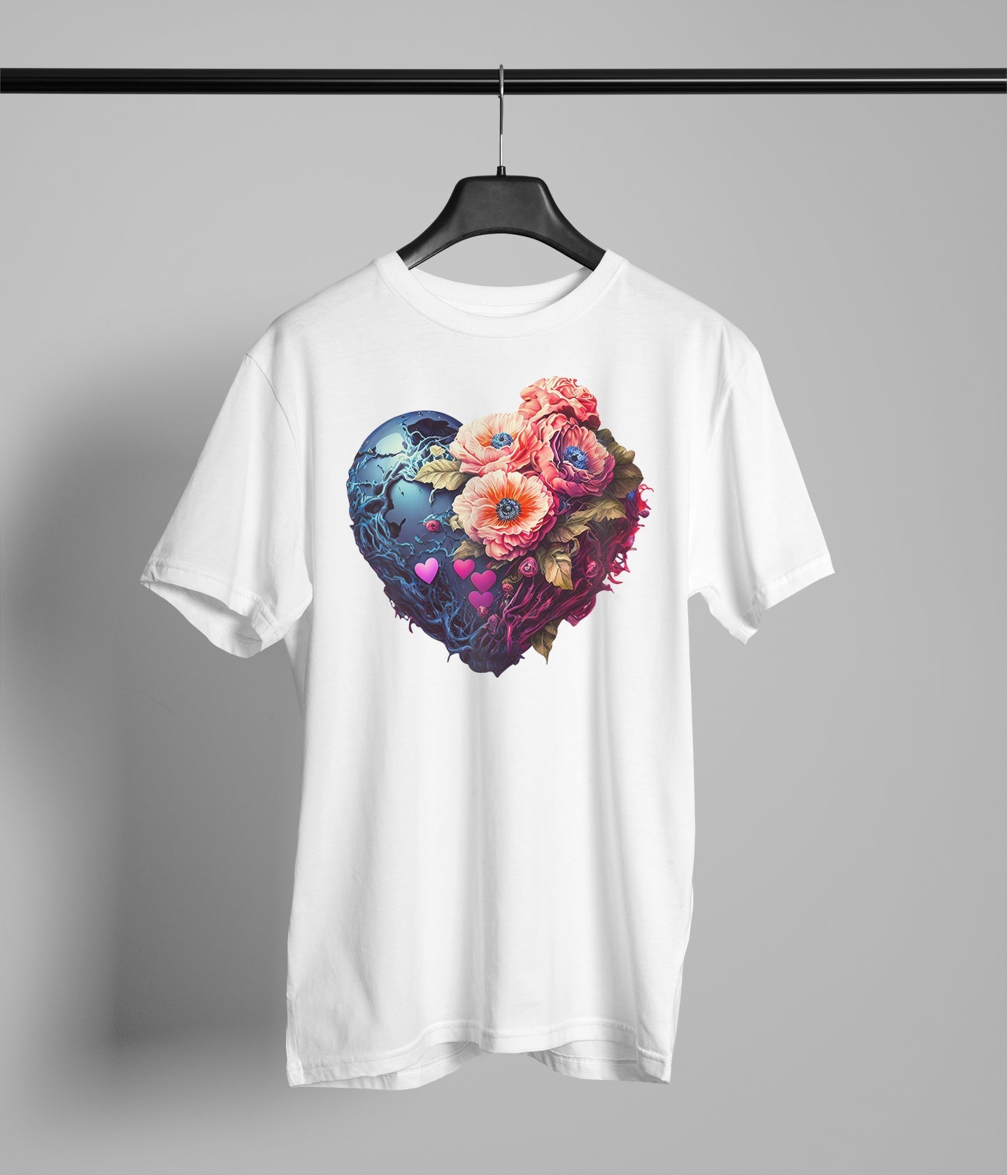 floral blue heart