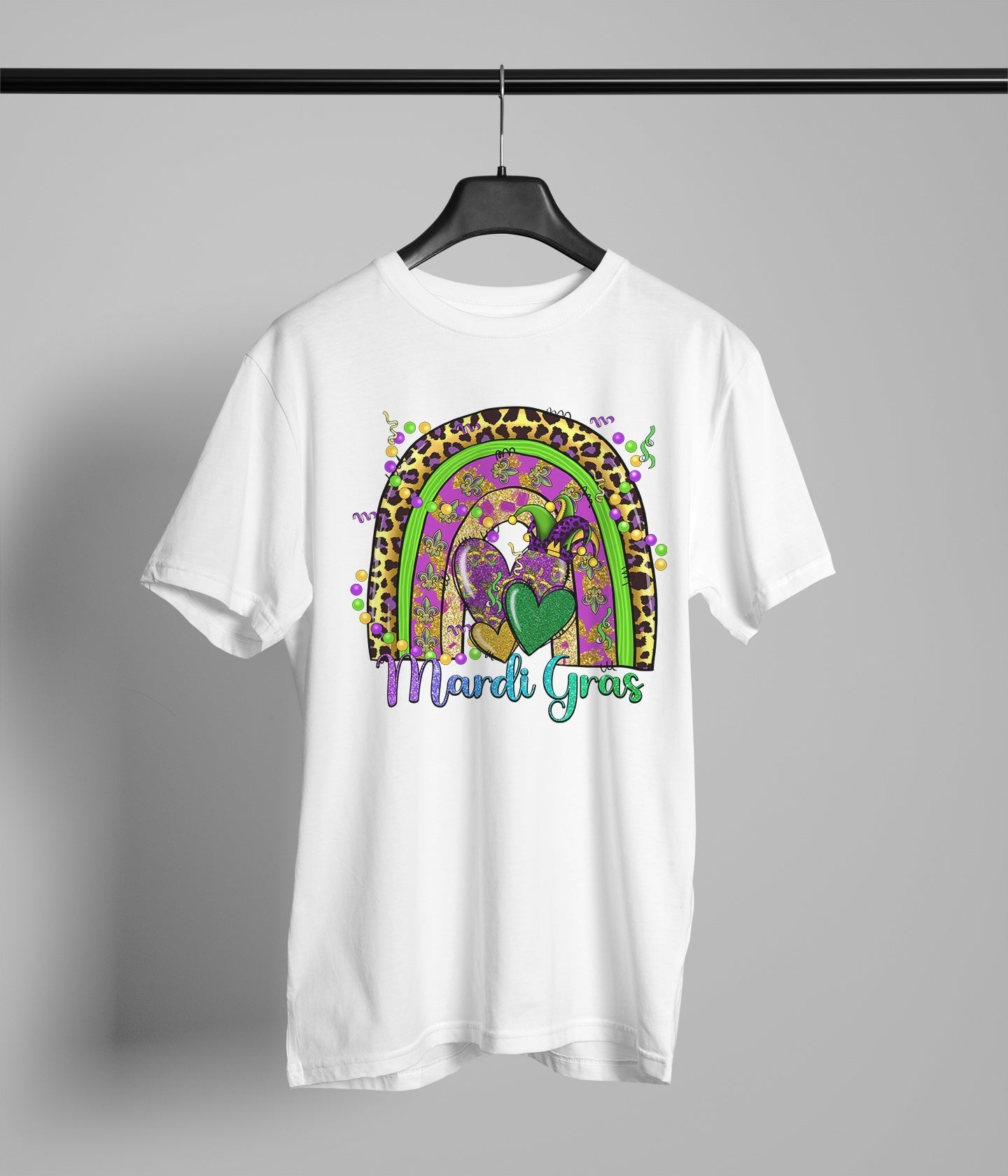 Rainbow Heart Mardi Gras