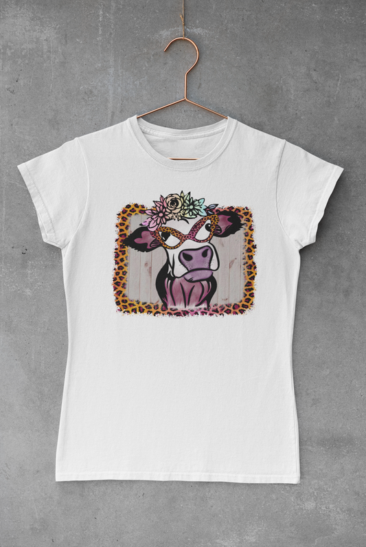 Cow with Cheetah Glasses Transfer