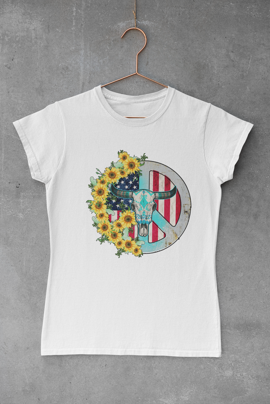 Boho Floral Skull Transfer