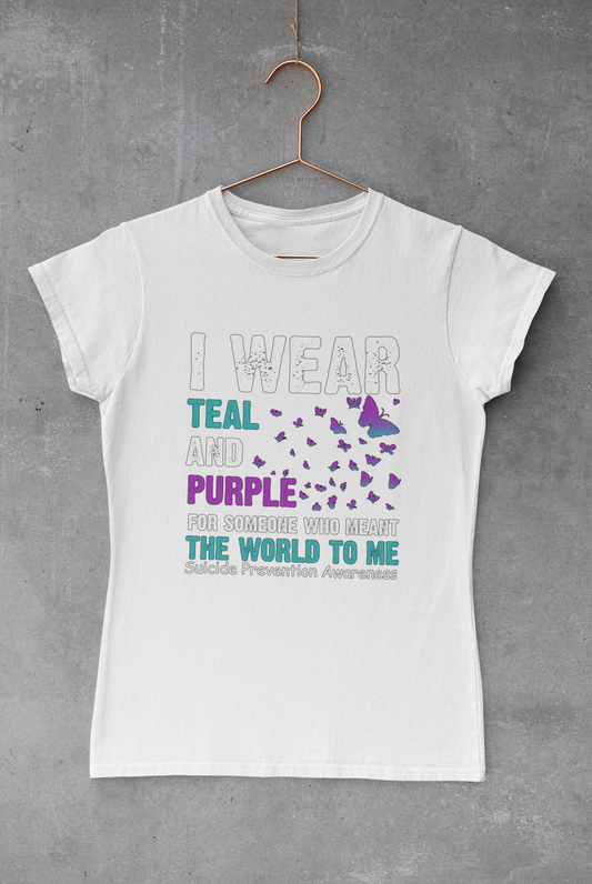 I Wear Teal and Purple Transfer