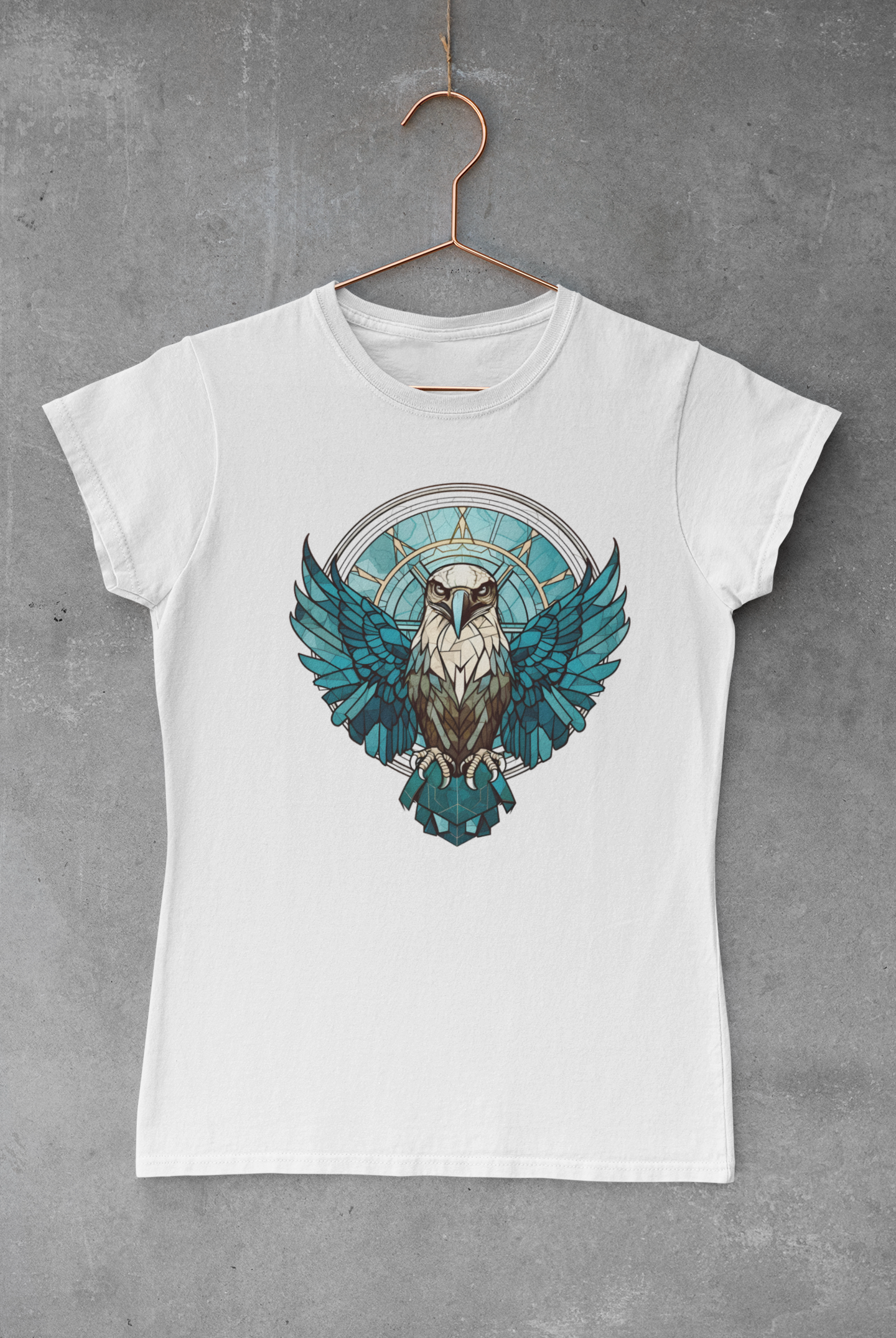 Blue Eagle Stain Glass Transfer