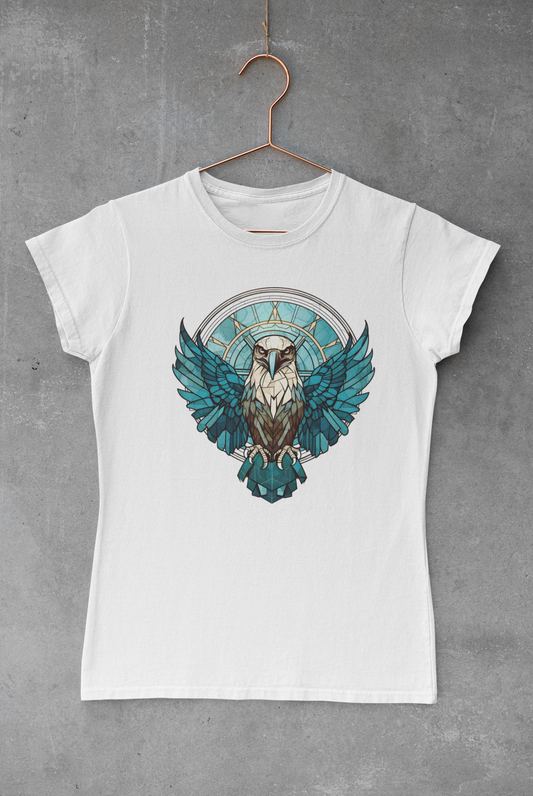 Blue Eagle Stain Glass Transfer