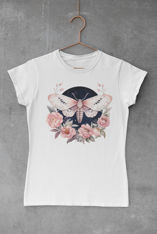 Flowers Moth Watercolor Transfer