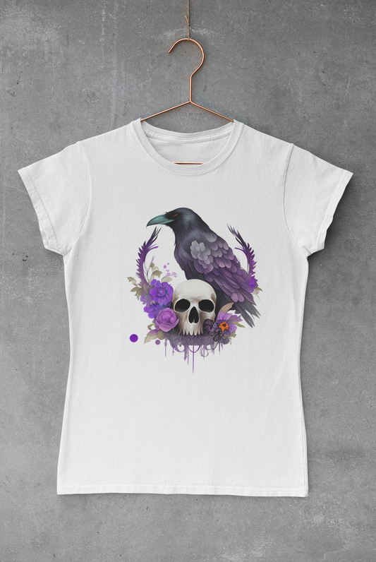 Mystical Raven with Skull Transfer