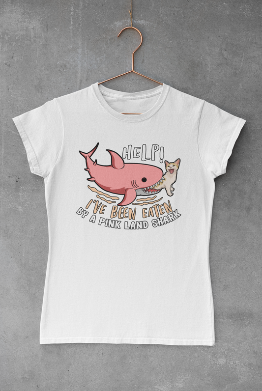 Cat with Pink Shark Transfer