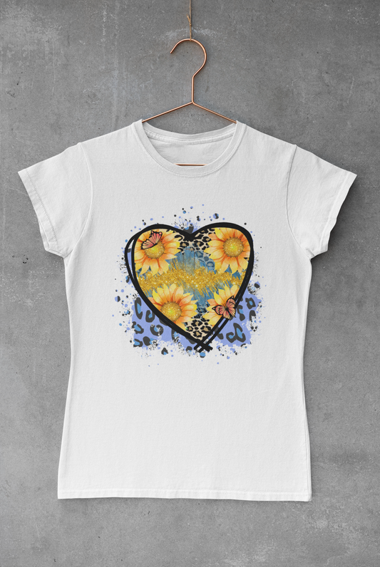 Sunflower Heart Cheetah Transfer
