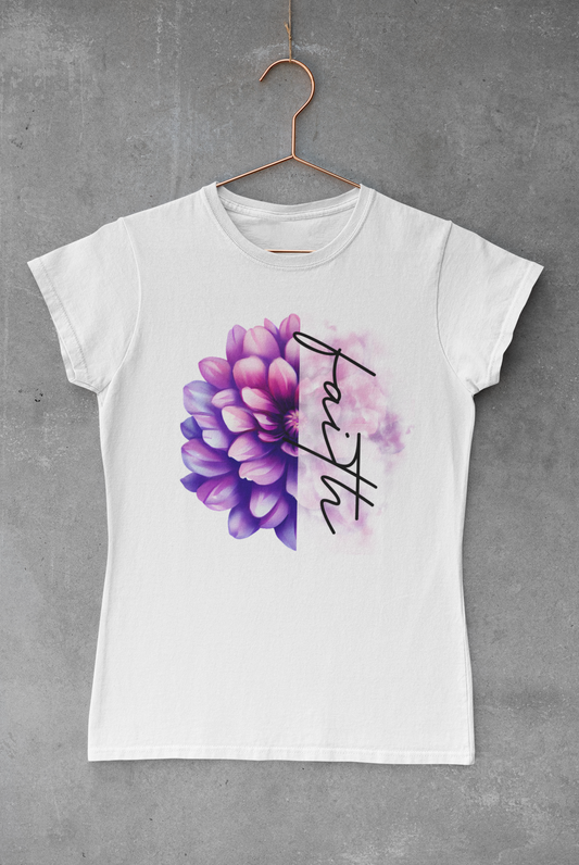 Faith Purple Flower Transfer