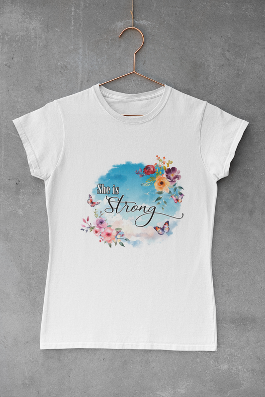 She is Strong Floral Transfer