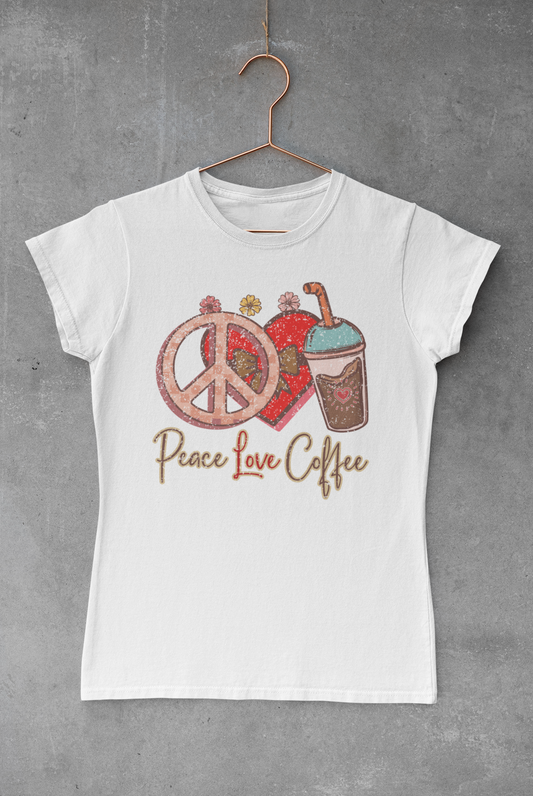 Cute Peace Love Coffee Transfer