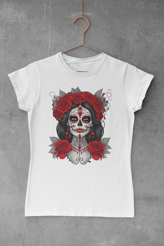 Red Rose Catrina Transfer