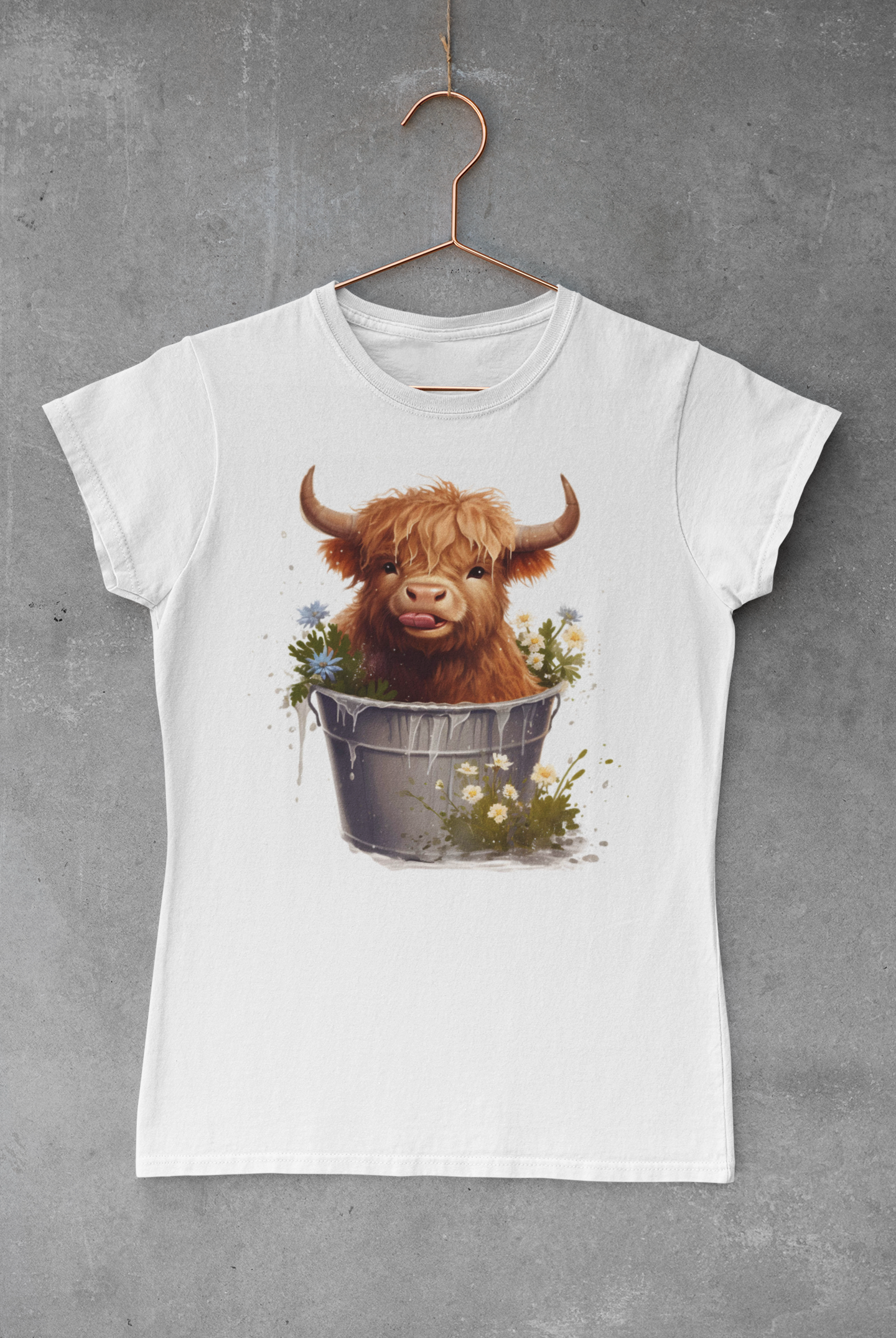 Highland Cow Bathing V.3 Transfer