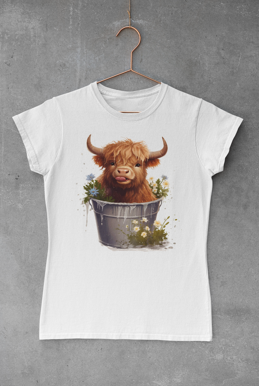 Highland Cow Bathing V.3 Transfer