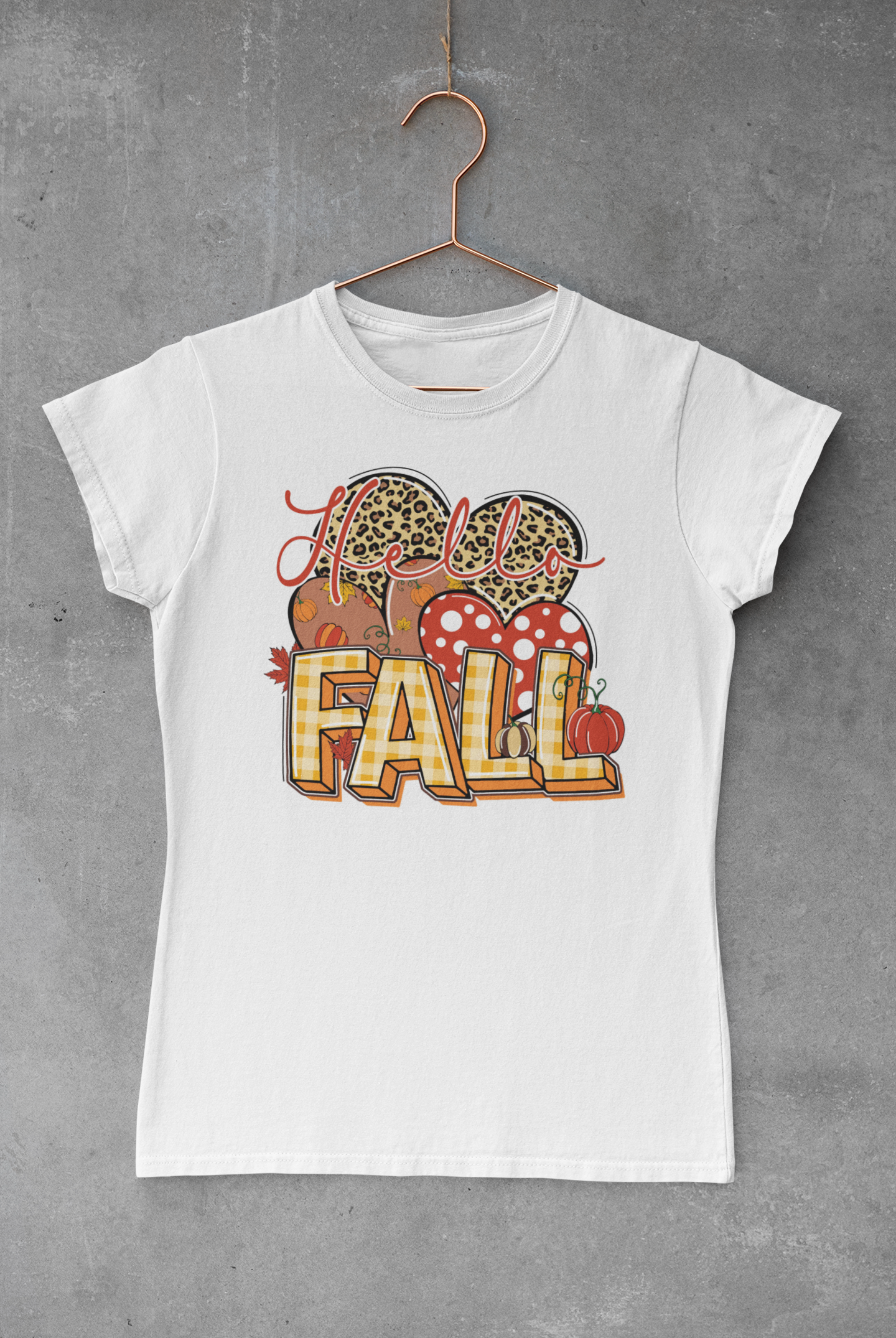 Hello Fall Hearts Transfer