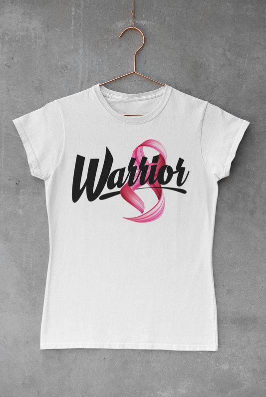 Breast Cancer Warrior Ribbon Transfer